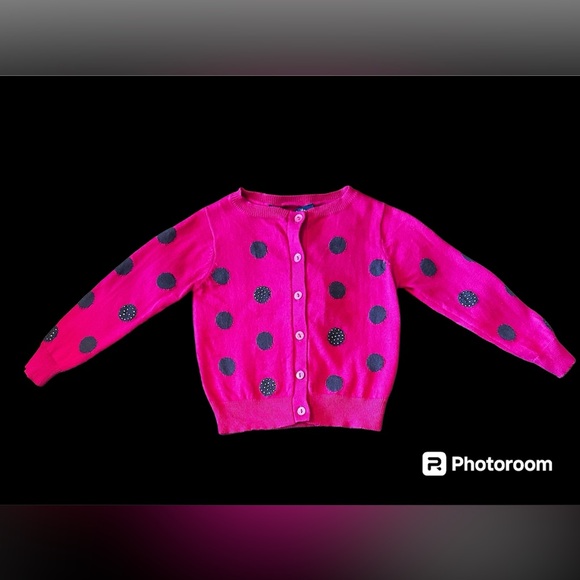 NWT - New Hot Pink / Black Polka Dot Cerise Cardigan - Picture 1 of 9